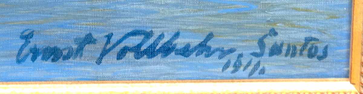 Vollbehr, Ernst (1876 Kiel- 1964 Marburg) "Küste bei Santos in Brasilen", Öl/Lw., signiert. mit - Image 2 of 3