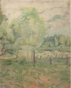 Fischeder, Katharina Ida (1894-1982 Saarow) "Impressionistische Landschaft mit Bäumen",Öl/Lw., 91,