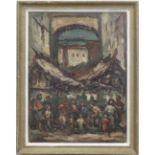 Kaiser, Walter (1899-1973) "Italienischer Markt", Öl/Mp., rückseitig bez. und sign., 58x44cm,