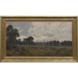 Breanski, Alfred de (1852-1982) "Weite Wiesenlandschaft", Öl/Lw., sign. u.l. und dat.1877, 41x76 cm,