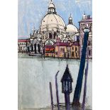 Sellmann "Venedig", Mischtechnik/Papier, sign., dat. '69 u. bez. u.r., 51x34 cm, hinterGlas im