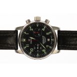Herren-Armbanduhr "Poljet", Pilot Aviator Chronograph, schwarzes Zifferblatt