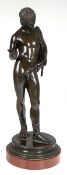 Figur "Dionysus", Bronze, dunkelbraun patiniert, auf Sockel bez. Musée de Naples, H. 48,5cm, auf