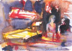 Schunter, Peter (geb. 1939 Göppingen) "Kreuzberg", Aquarell, sign. u. dat. 1991 u.r.,bez., 10,5x14,5