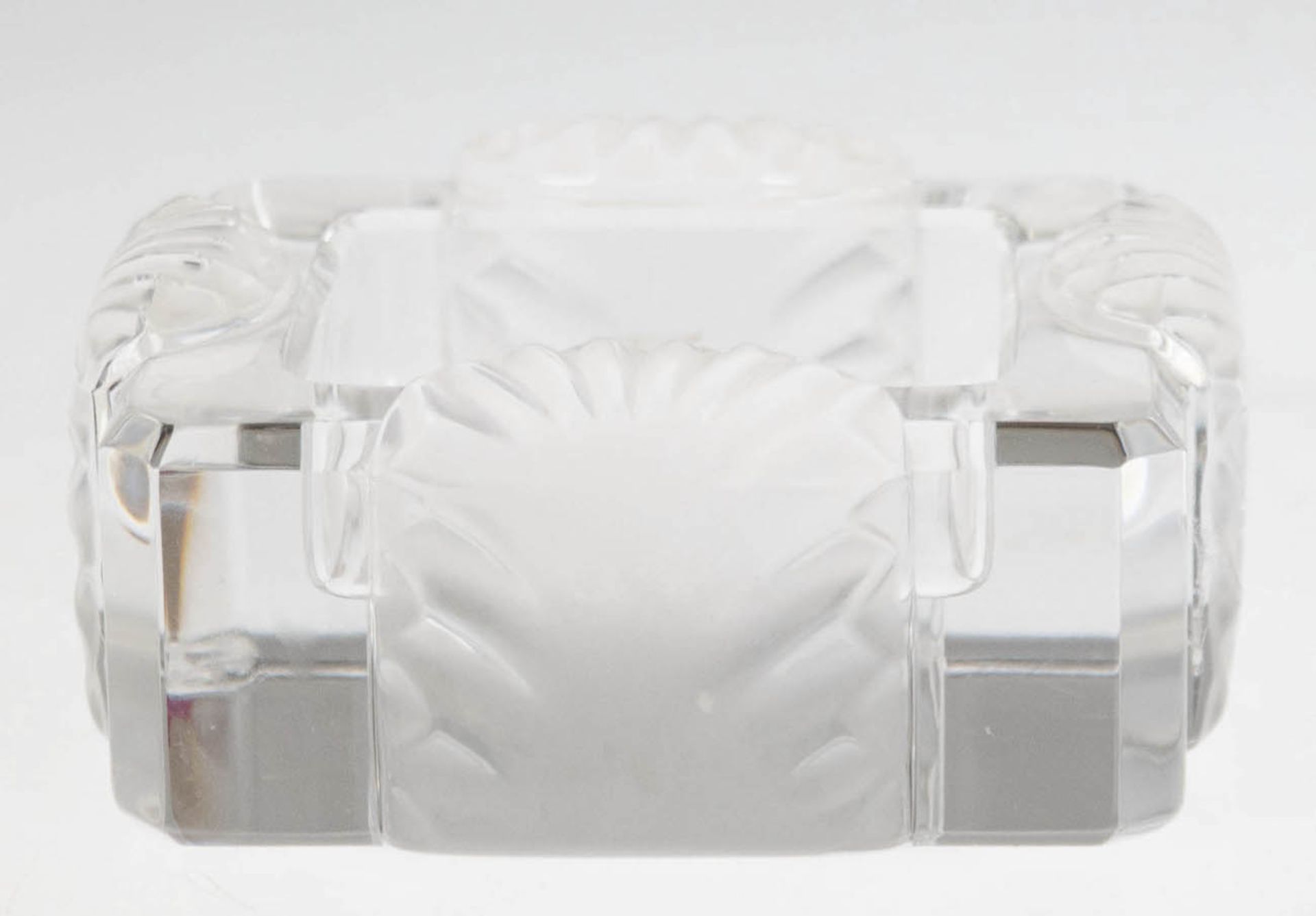 Schälchen, Lalique, qudratische Form, unterseitig sign., 10x10x4 cm