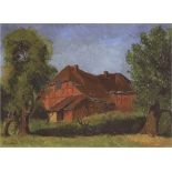 Maler des 20. Jh. "Norddeutsches Bauernhaus", um 1920, Öl/Lw., undeutlich sign. u.l.,50x66 cm,