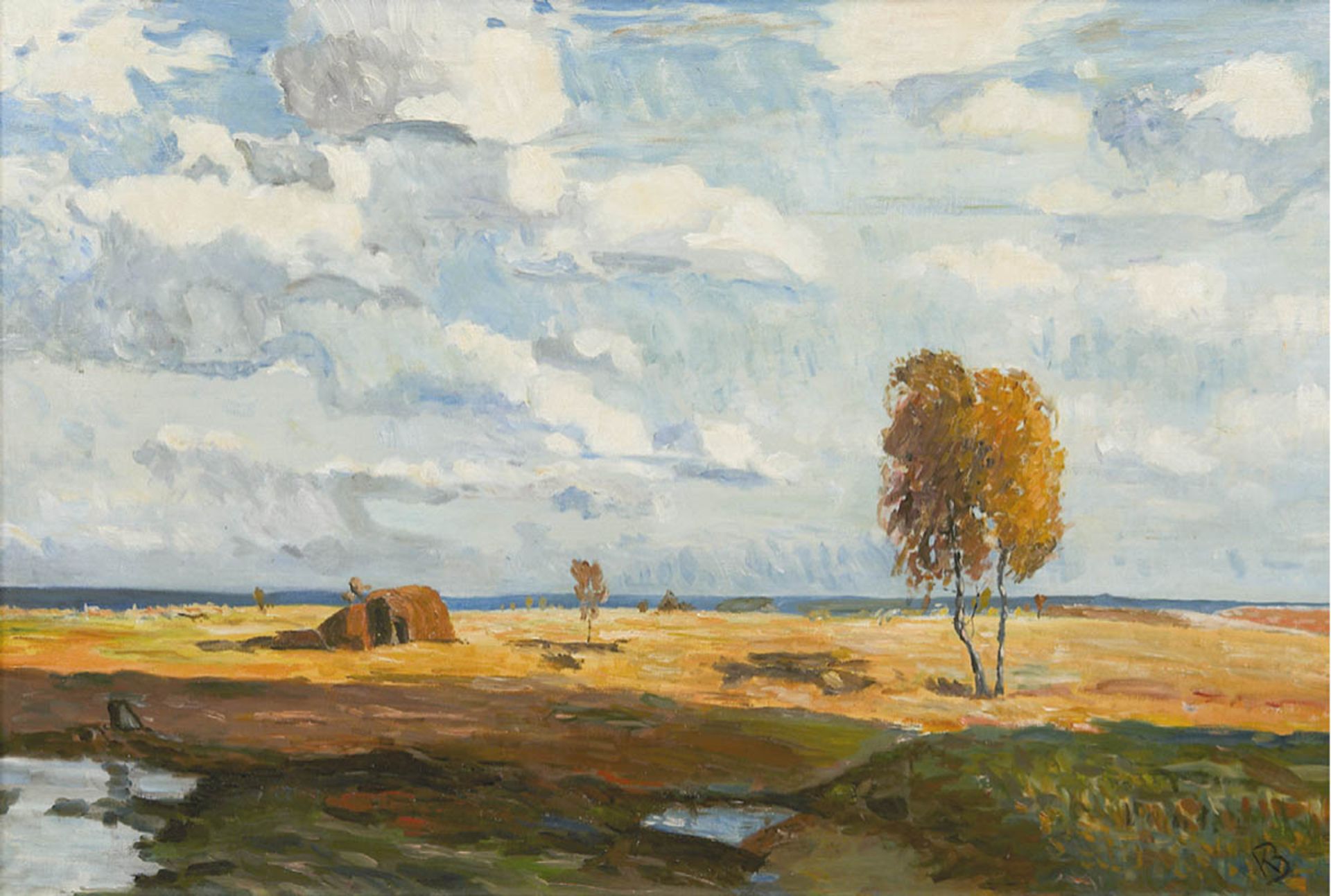 Monogrammist "KB", wohl Bamberg, Katharina (1873-1966 Stralsund) "Strandlandschaft mitBoot und