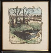 Müller-Kaempf, Paul (1861 Oldenburg-1941 Berlin), "An der Alsterquelle", Farblithographie,monogr.