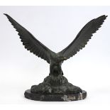 Poertzel, Otto (1876 Scheibe-Alsbach-1963 Coburg) "Adler auf einem Felsen", Bronze