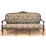 Louis-Philippe-Sofa, 3-sitzig, Mahagoni, restauriert, 110x200x59 cm