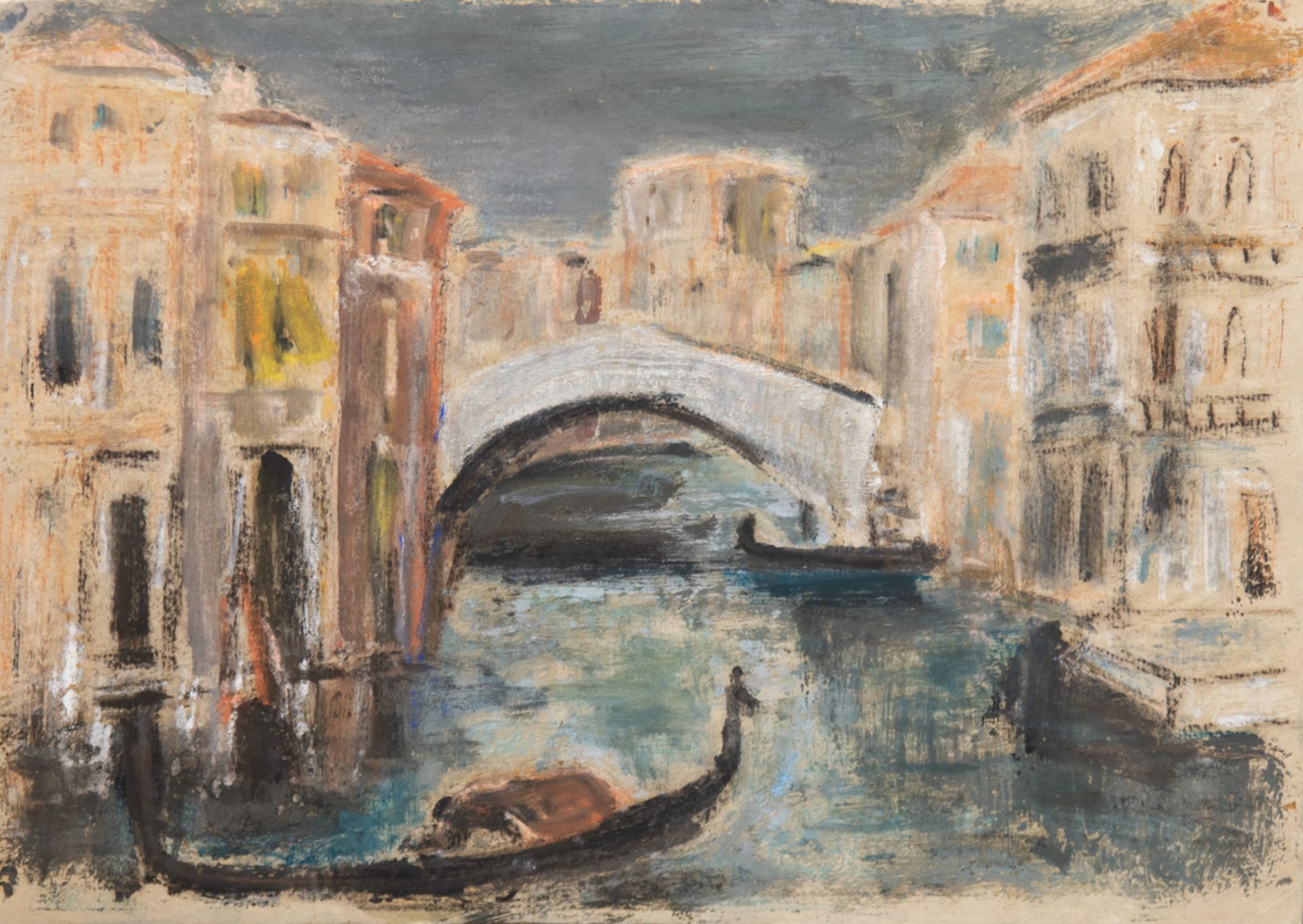 Pfeiffer-Wattenphul, Max (1896-1976) zugeschrieben "Venedig", Mischtechnik, unsign.,35,5x45,5 cm,