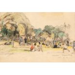 Duschek, Richard (1884 Neugarten- 1959 Besigheim) "London- Regent Park", Mischtechnik,Aquarell,