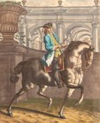 Ridinger, Johann Elias (1698 Ulm-1767 Augsburg) "Spanische Reitschule", kolor.Kupferstich, 19.