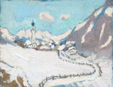 Köhler-Röber, Minna (1883 Reichenbach-1957 Friesen) "Winterlandschaft mit Dorf", Öl/Mp.,unsign.,