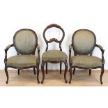 Louis-Philippe-Sitzgruppe, Mahagoni, bestehend aus Sofa, 2 Armlehnstühlen und Stuhl,