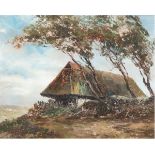 Fribert (20. Jh.) "Dornenhaus in Ahrenshoop", Öl/Mp., sign., 38x40 cm, Rahmen