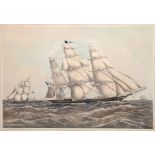 "Clipper Ship Sweetstakes", 19. Jh., kolorierte Lithographie nach James EdwardButtersworth (1817-