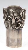 Schnapsbecher, Sturzbecher, Rußland, 84 Zol. Silber, ca. 111 g, Elefantenform, H. 6 cm