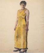 Bremer, Hans (1885 Berlin-1959 Berlin) "Dame in Gelb", Aquarell, mit Bleistift signiertund