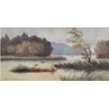 Cramm, Helga von (19. Jh.) "Aufsteigende Enten", Aquarell, sign. und dat. 1873 u.l.,