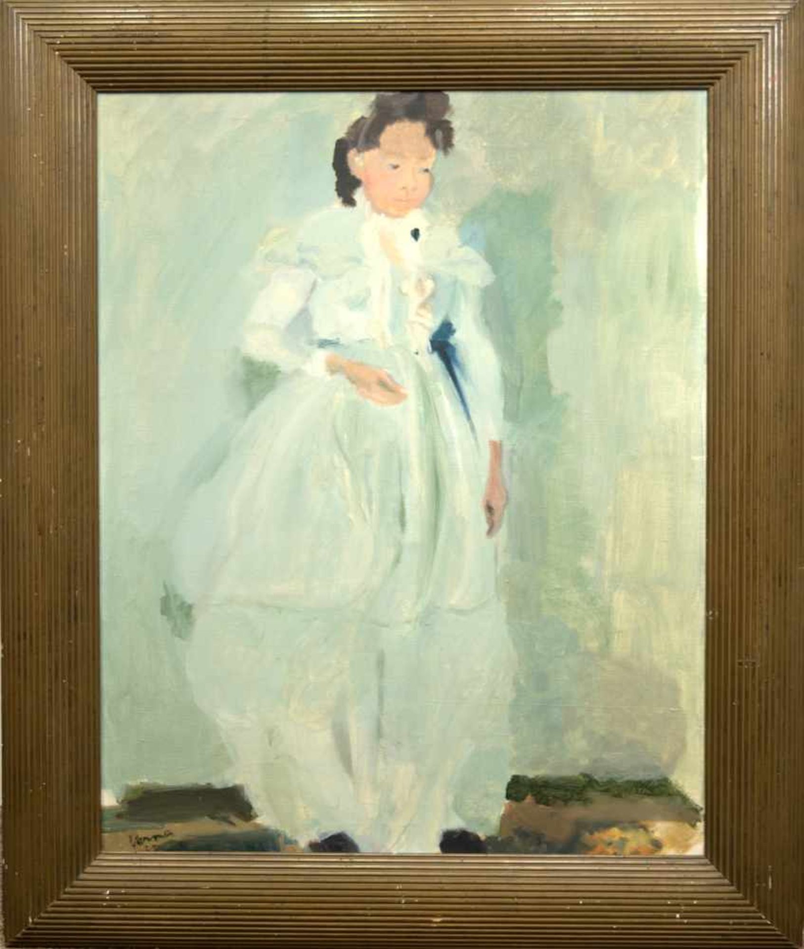 Verna, Germaine (1908 Paris- 1975 Ascona) "Junges Mädchen im langen weißen Kleid", - Bild 2 aus 4