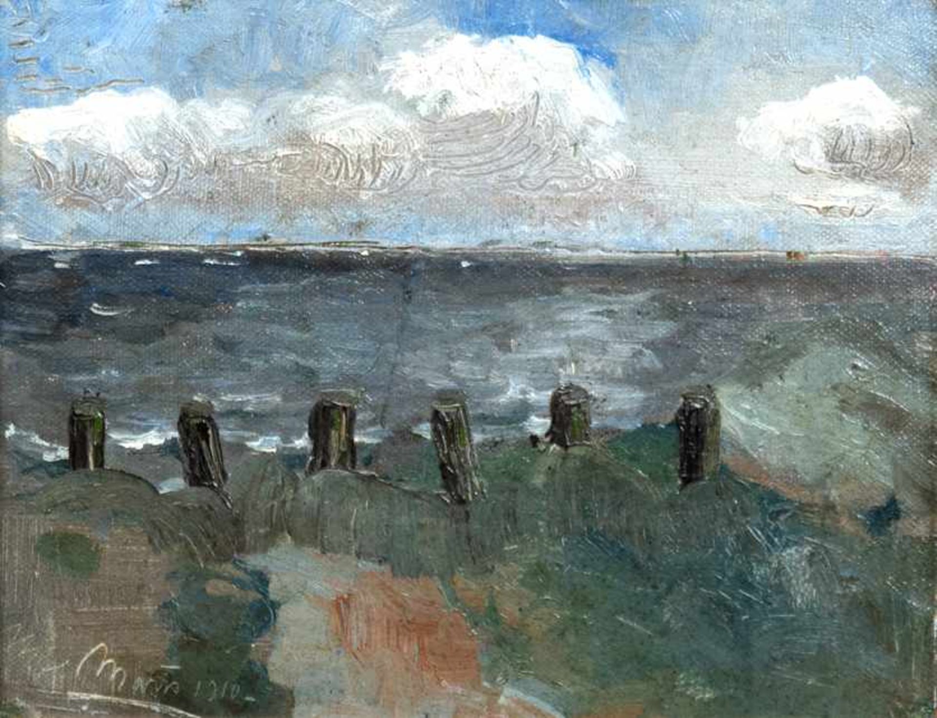 Maris, Matthijs (1839 Den Haag-1917 London) "Seestück bei Scheveningen", Öl/Lw. aufHolzpanel - Bild 2 aus 4