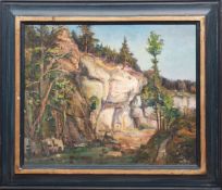 Wolfgang, Alexander (1894 Arnstadt - 1970 Gera) "Felslandschaft mit Kiefern",