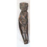 Figur "Mann mit verschränkten Händen", Weißmetallguß, bronziert, H. 52 cm