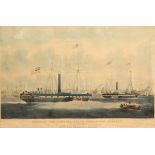 "Ships of the General Steam Navigation Company" kolorierter Druck um 1850 nach W.J.Huggins, 40x60