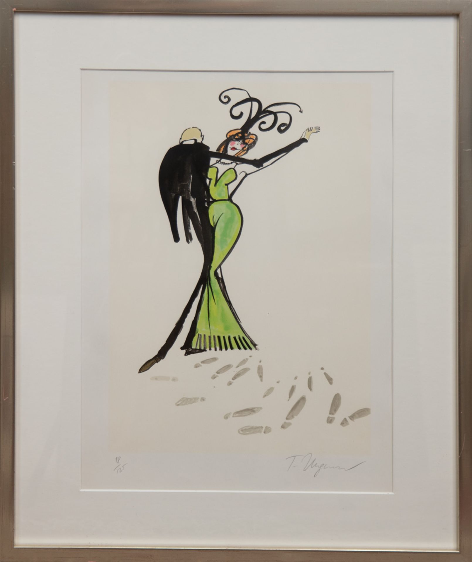 Ungerer, Tomi (1931-2019) "Tanzendes Paar", Farbserigraphie, 98/125, sign. u.r., 47x34,5cm, im - Bild 2 aus 3