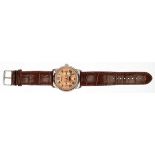 Herren-Armbanduhr "Rousseau", Automatic, Daydate und Mondphase, Edelstahlgehäuse, Dm. 4cm, braunes