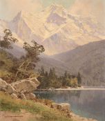 Retzlaff, Ernst Carl Walter (1898 Berlin-1976) "Zugspitze und Eibsee", Öl/Lw., sign. u.l.,60x50 cm