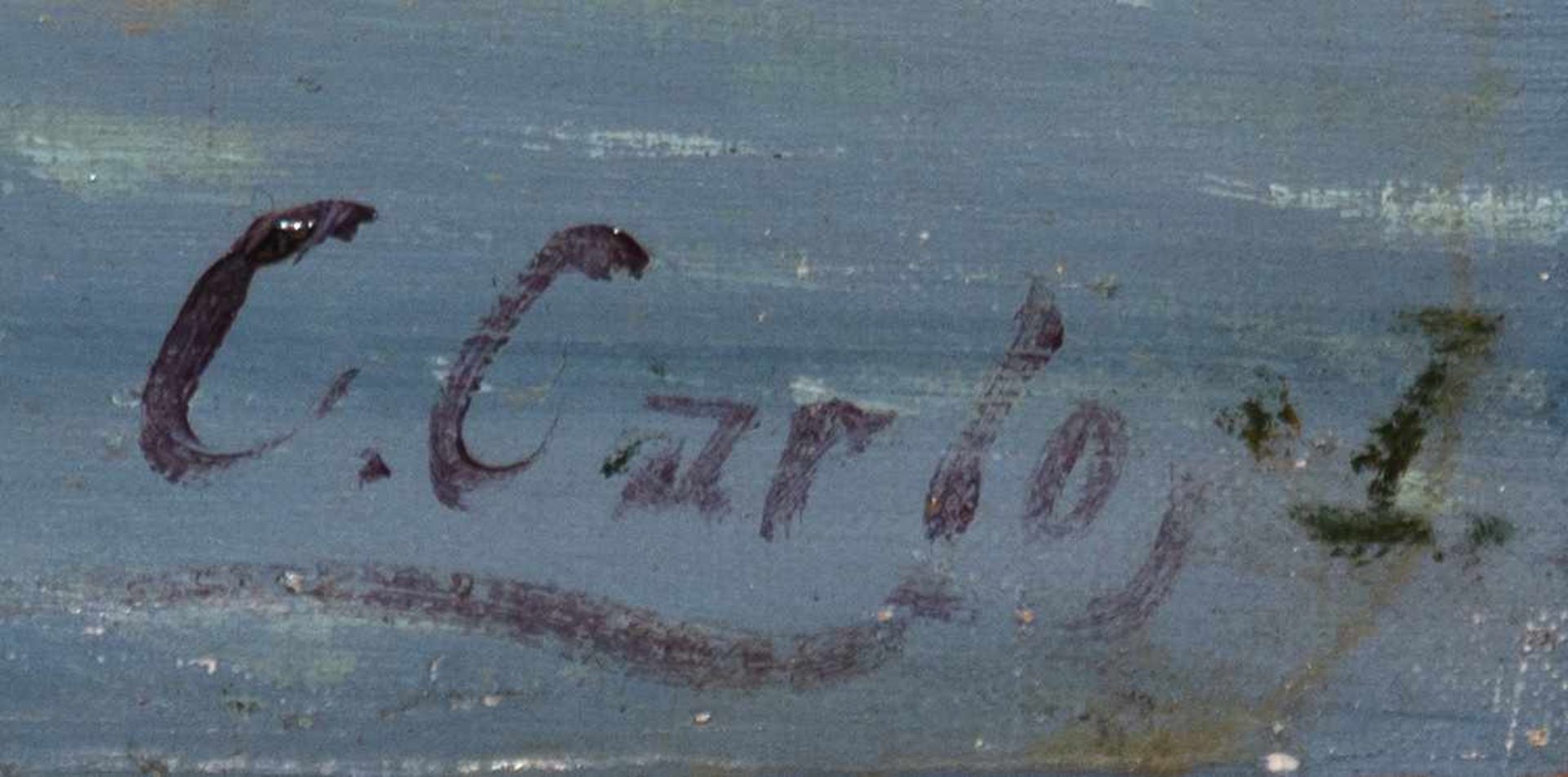 Carlo, C. (alias Karl Kaufmann (1843 Neuplachowitz-1901 Wien) "Ansicht von Venedig", Öl/Lw., sign. - Bild 3 aus 4