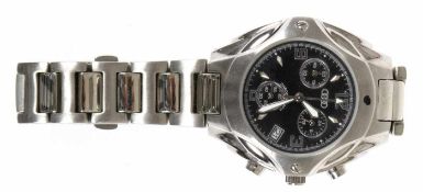 Armbanduhr, Chronograph "Audi", Quarzwerk, Edelstahlgehäuse, Datumanzeige, funktionstüchtig, Dm. 3