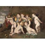 Maler des 18./19. Jh. nach Peter Paul Rubens "Der Früchtekranz", Öl/Kupferplatte, unsign., 19x25,5