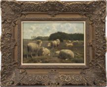 Lemputten, Cornelis van (1841 Werchter-1902 Schaerbeck) "Weidende Schafherde in sommerlicher