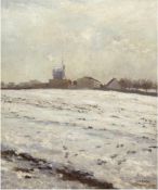 Blohm, Waldemar (1874 Berlin-1924 ebenda) "Winterlandschaft mit Blick auf die Windmühle in
