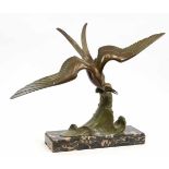 Ruchot, Ch. (Bildhauer, tätig um 1900-1930) "Fliegende Möwe über einem Wellenkamm", Bronze, Ruchot,