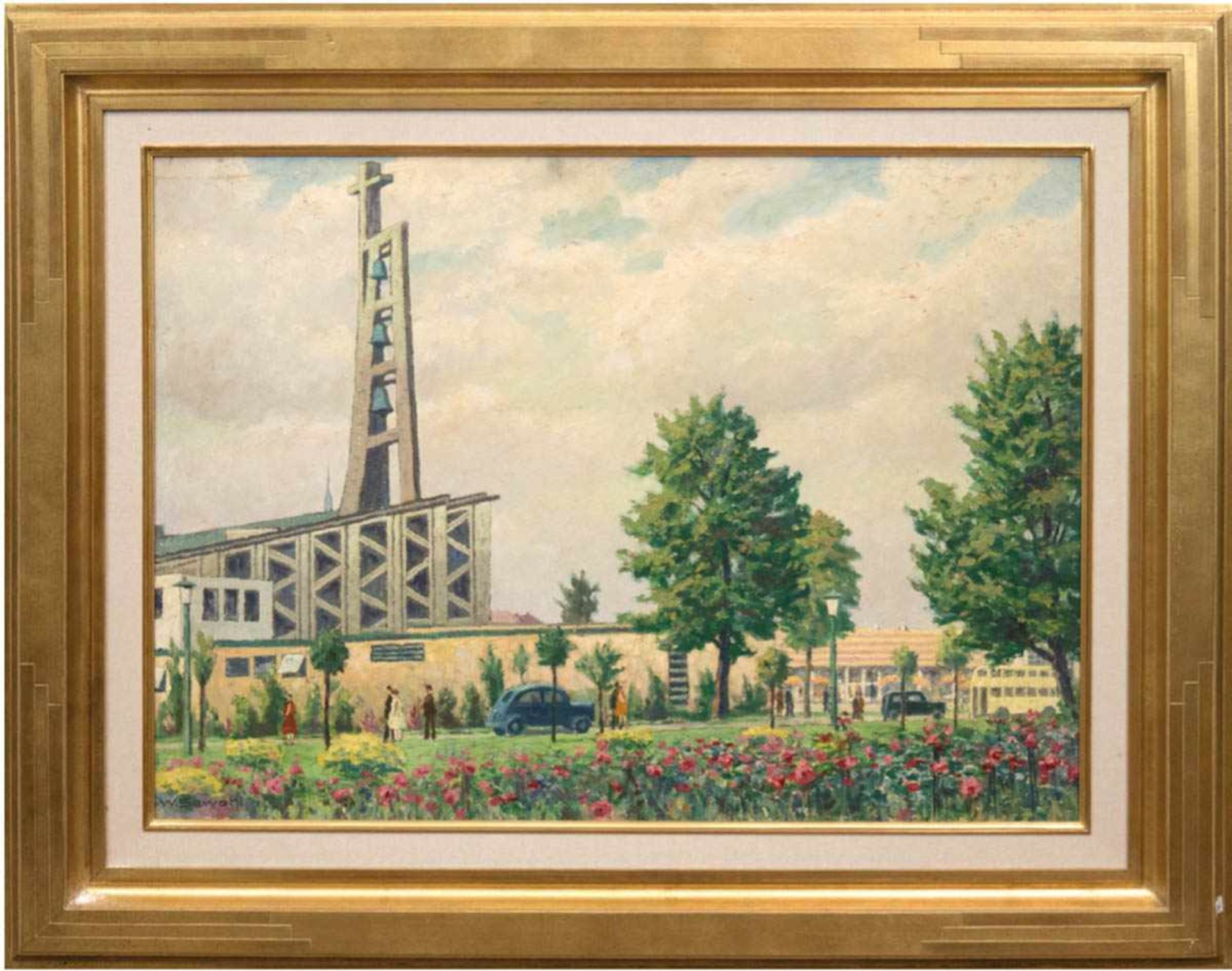 Sewohl, Waldemar (1887 Wismar-1967 Berlin) "Pfarrkirche St. Laurentius in Berlin-Mitte", Öl/HF..,