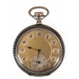 Taschenuhr "Lanco", 800er Silber mit Niellodekor, kleine Sekunde, Gebrauchspuren, funktionstüchtig,