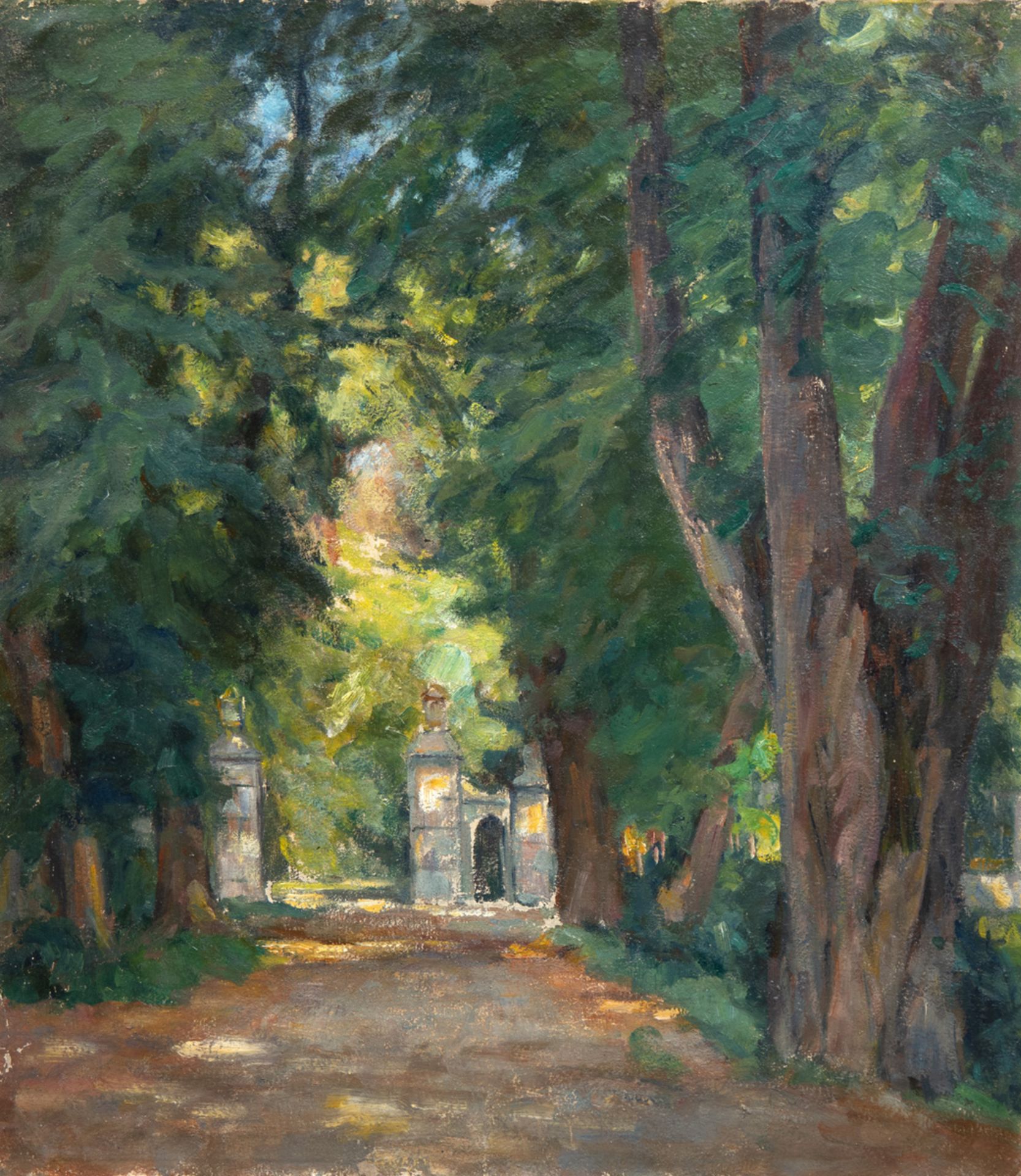 Cordel, Paul Eduard (1862-1928) "Alte Allee" Münchner Sezession, Öl/Lw., unsign., rückseitig