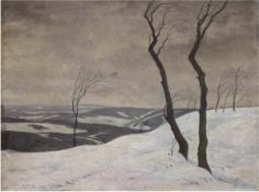 Fuß, H. (1. Hälfte 20. Jh.) "Föhntag im Schwarzwald" , Winterlandschaft, Öl/Lw., signiert und Fuß,