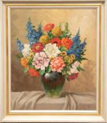 Fenger, Hans (1893-1980 Hamburg) "Bunter Sommerstrauß in der Vase", Öl/MP., sign. u.r., 60x50 cm,