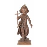 Figur "Christuskind mit Kreuz in erhobener Hand", um 1700, Eichenholz, vollplastisch geschnitzt,