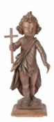 Figur "Christuskind mit Kreuz in erhobener Hand", um 1700, Eichenholz, vollplastisch geschnitzt,