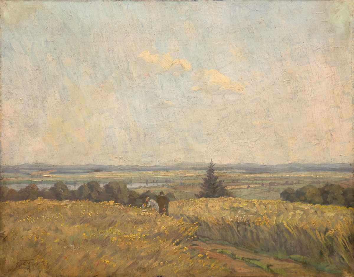 Zeyer, Erich (1903 Stuttgart-1960 ebenda) "Sommerspaziergang", Öl/Lw., sign. u.l., 50x60 cm, Rahmen