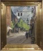 Philipsen, Sally (1879 Kopenhagen-1936 ebenda) "Straßenszene", Öl/Lw., signiert u.l., 63x50 cm,