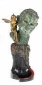 Paris, Roland (1894 Wien-1945 Swinemünde) "Junge Nymphe auf den Schultern eines Satyrs", Bronze,