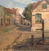 Zawadzky, Margarete von (1889-1964 Berlin) "Alte Straße in einer Kleinstadt", Öl/Mp., sign. u.r.,