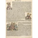 "Das sechst alter", Schriftstück aus dem 16./17. Jh. mit handkolorierten Darstellungen von
